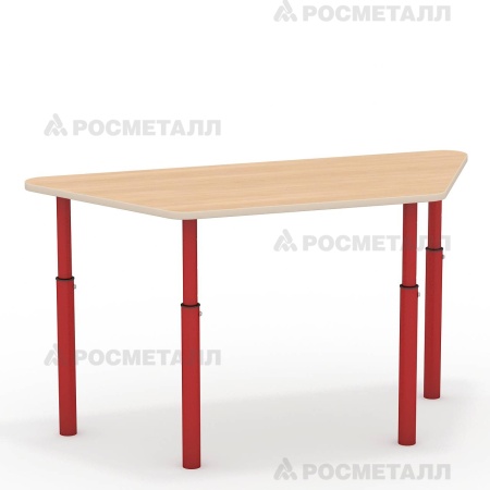 Стол трапециевидный, регулируемый по высоте ЛДСП Красный Серый 0-3