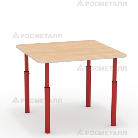 Стол квадратный, регулируемый по высоте ЛДСП Клен Красный 0-3
