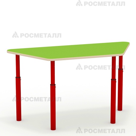 Стол трапециевидный, регулируемый по высоте ЛДСП Зеленый Красный 0-3