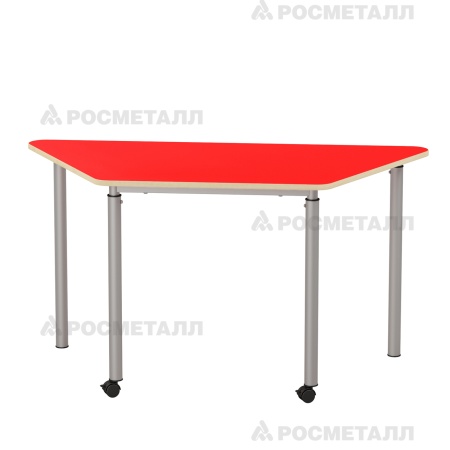 Стол для коворкинга модульный регулируемый с колесными опорами ЛДСП Красный Красный 4-6
