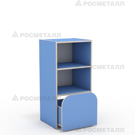 Секция 3-ярусная с выкатным ящиком стенки «Антошка» ЛДСП Синий
