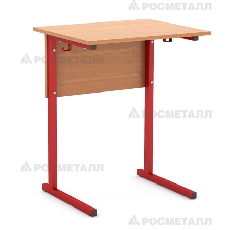 Стол ученический нерегулируемый 1-местный ЛДСП Ольха Красный 4 Эргономика Корзина