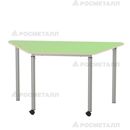 Стол для коворкинга модульный регулируемый с колесными опорами ЛДСП Зеленый Коричневый 4-6