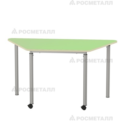 Стол для коворкинга модульный регулируемый с колесными опорами ЛДСП Зеленый Серый 4-6