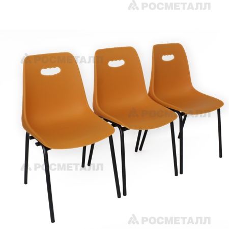 Секция стульев трехместная (272.3) Серый Оранжевый