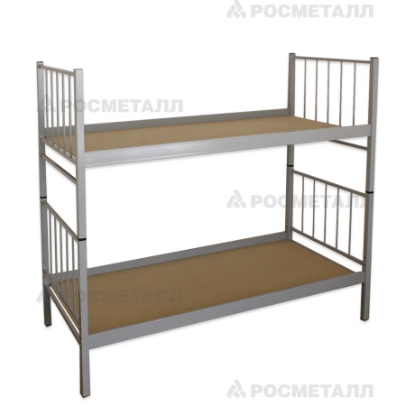 Кровать металлическая 2-ярусная Серый