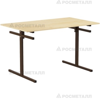 Стол для столовой 4-местный для скамеек ЛДСП/ПЛАСТИК Клен Коричневый 5