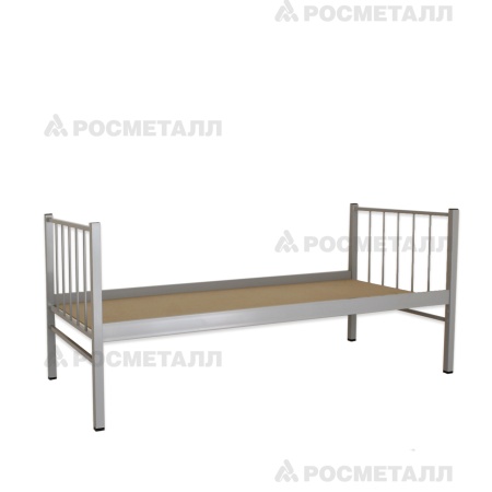 Кровать металлическая 1-ярусная Серый